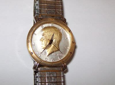 Vtg Brittania John F Kennedy 1964 Half Dollar Watch Men